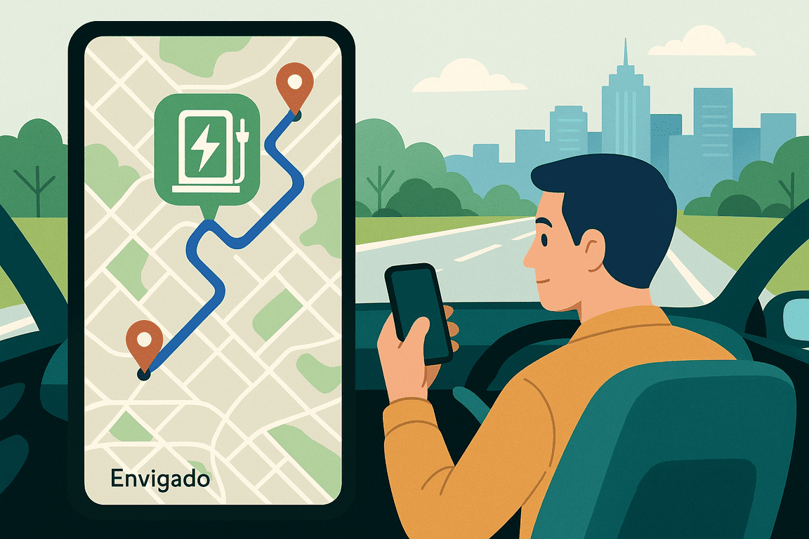 Conductor planificando su ruta de carga entre Envigado y Medellín