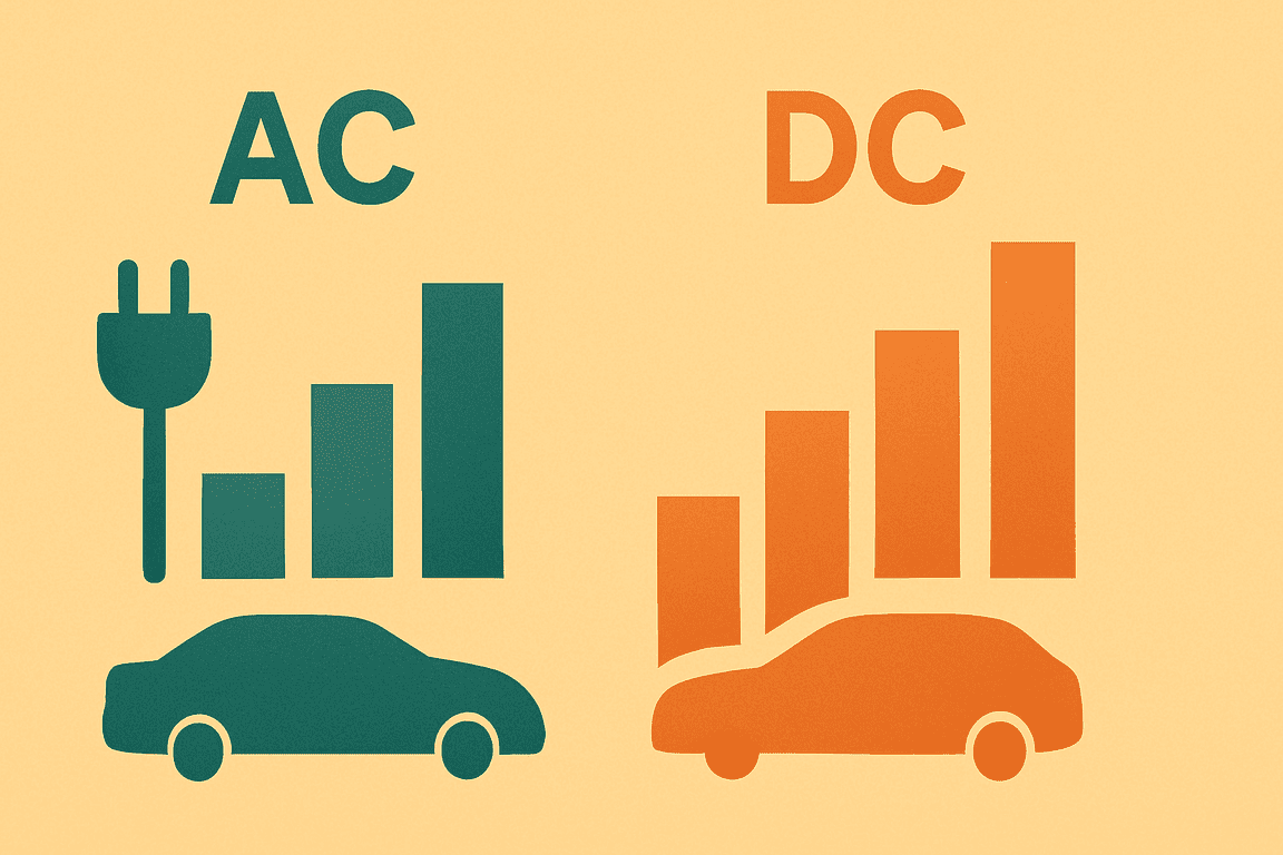 Gráfico de potencias de carga AC y DC típicas en Sabaneta e Itagüí