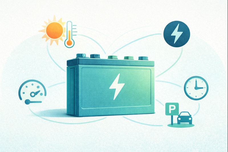 Gráfico de degradación de batería de vehículo eléctrico a lo largo de los años