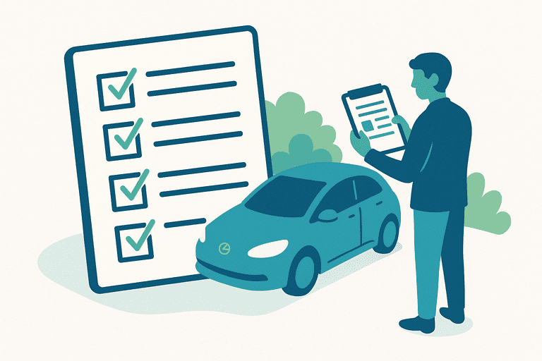 Checklist de trámites para aprovechar beneficios tributarios de un vehículo eléctrico