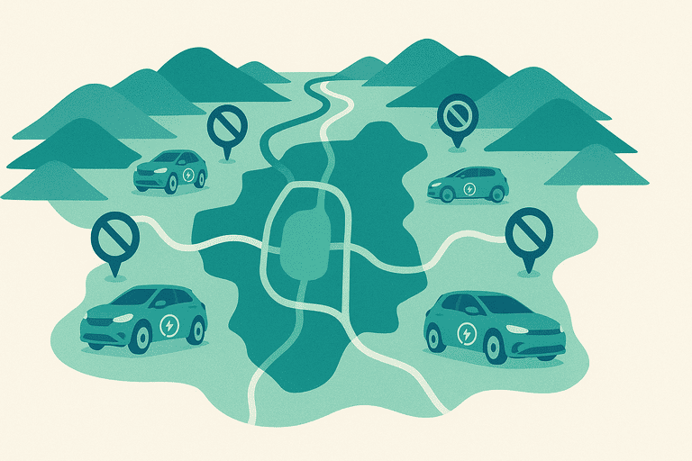 Gráfico explicando el funcionamiento del pico y placa para carros eléctricos