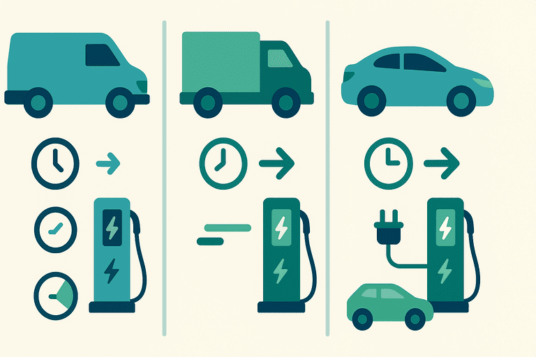 Tabla de escenarios de carga para flotas empresariales