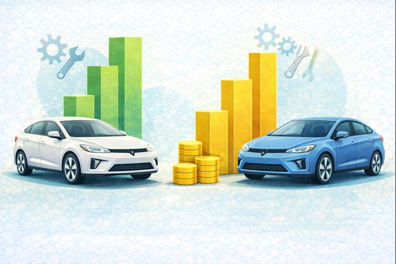 Gráfico comparando costos de mantenimiento de carros eléctricos frente a carros a gasolina en Colombia